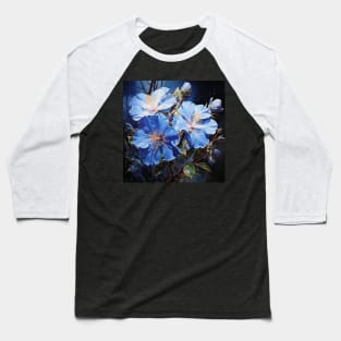 Blue Flower Baseball T-Shirt